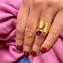 Load image into Gallery viewer, Damson Ring | Amethyst | 18k gold plated Silver