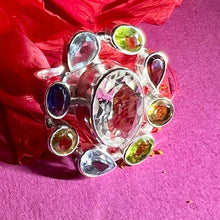 Load image into Gallery viewer, Morning Light Ring | Crystal Quartz | Peridot | Topaz | Iolite | Citrine | Garnet