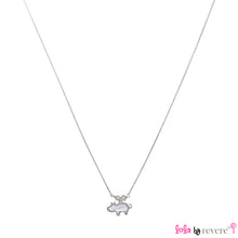 Load image into Gallery viewer, Sterling Silver Chain with two overlapping cute hippos on a sterling silver pendant embellished with small freshwater white pearls. The chain measures 14.5" with an adjustable chain of 1" to increase length to 15.5".