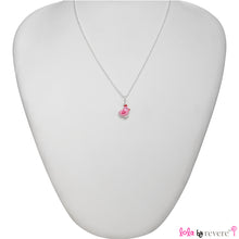 Load image into Gallery viewer, Sterling silver pink chick pendant on a sterling silver chain measuring 14" and an adjustable chain of 2" to increase length to 16". The pink chickie is too cute and full of attitude.