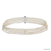 Load image into Gallery viewer, Regalia features multiple strands of hand selected white freshwater pearls. The pearl choker is a timeless classic.