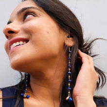 Load image into Gallery viewer, Brinda Earrings | Lapis Lazuli | Pyrite | 18k gold plated sterling silver