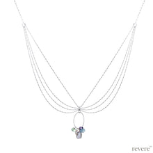 Load image into Gallery viewer, Flora necklace features drops of a plethora of gemstones elegantly decorated on 924 sterling silver with a sterling silver oval loop to show them off!