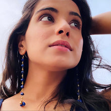 Load image into Gallery viewer, Brinda Earrings | Lapis Lazuli | Pyrite | 18k gold plated sterling silver