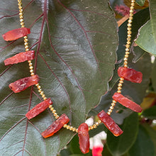 Load image into Gallery viewer, Avni Necklace & Earrings | Carnelian | Pyrite | 18k gold plated sterling silver