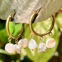 Load image into Gallery viewer, Lajita Earrings | Keshi Pearl | 18k gold plated