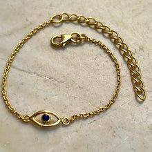 Load image into Gallery viewer, Evil Eye Bracelet | Lapis Lazuli | 18k Gold plated
