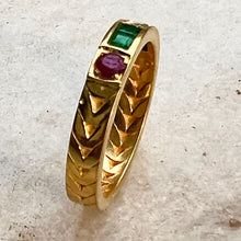 Load image into Gallery viewer, Colour Me Ring | Diamond | Ruby | Emerald | 18k Gold plated Sterling Silver