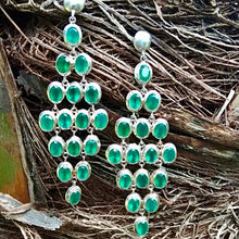 Load image into Gallery viewer, Fanoos Earrings | Green Onyx | 925 Sterling Silver