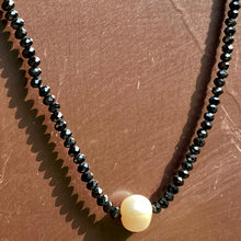 Load image into Gallery viewer, Ebony n Ivory Necklace | Pearl | Spinel