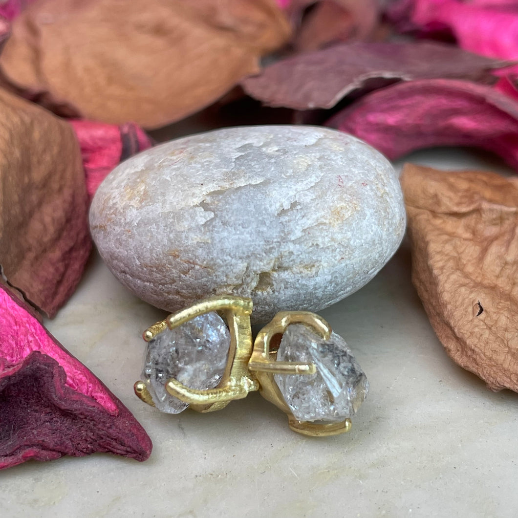 Kashika Earrings | Herkimer diamond | 18k gold plated