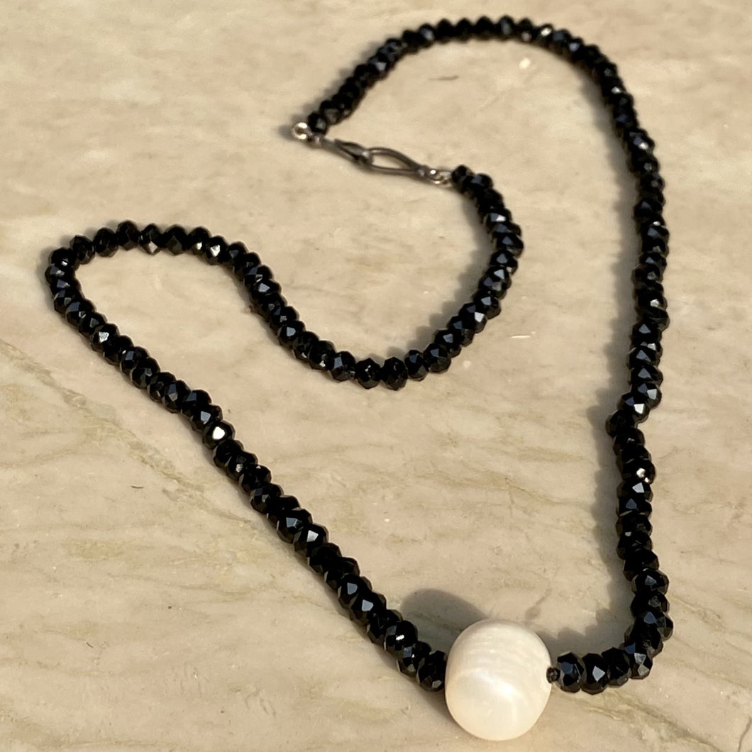Ebony n Ivory Necklace | Pearl | Spinel