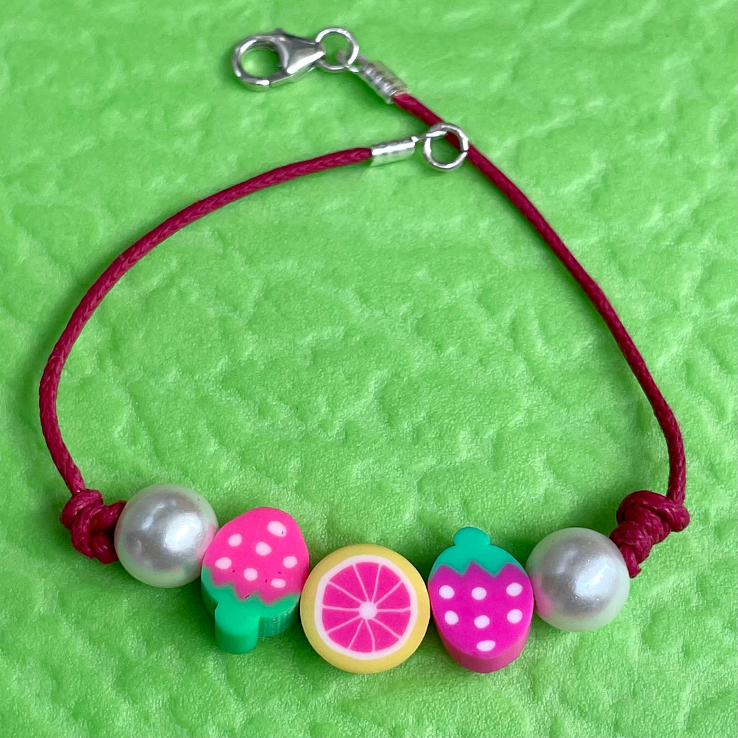 Strawberries bracelet | Pearl