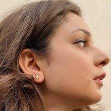 Load image into Gallery viewer, Kashika Earrings | Herkimer diamond | 18k gold plated