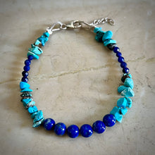 Load image into Gallery viewer, Tranquility Bracelet | Turquoise | Lapis Lazuli | Sterling Silver
