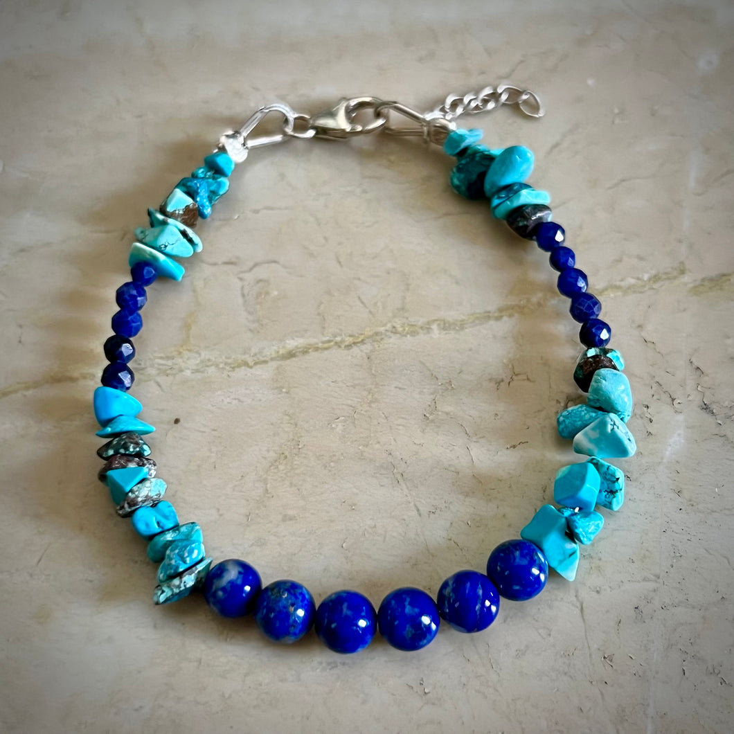 Tranquility Bracelet | Turquoise | Lapis Lazuli | Sterling Silver