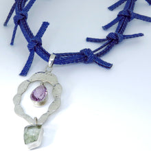Load image into Gallery viewer, Twilight Necklace | Amethyst | Prasiolite | Denim Necklace
