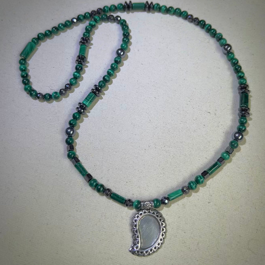 Mystic Necklace | Malachite | Hematite | Sterling Silver