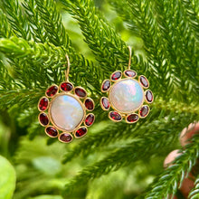 Load image into Gallery viewer, Fringe Earrings | Keshi Pearl | Garnet | Sterling Silver
