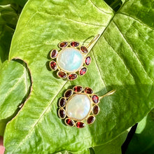 Load image into Gallery viewer, Fringe Earrings | Keshi Pearl | Garnet | Sterling Silver
