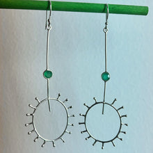 Load image into Gallery viewer, Green Starburst Earrings | Onyx | Sterling Silver
