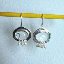 Load image into Gallery viewer, Orb Earrings | Crystal Quartz | Pearls | Sterling Silver
