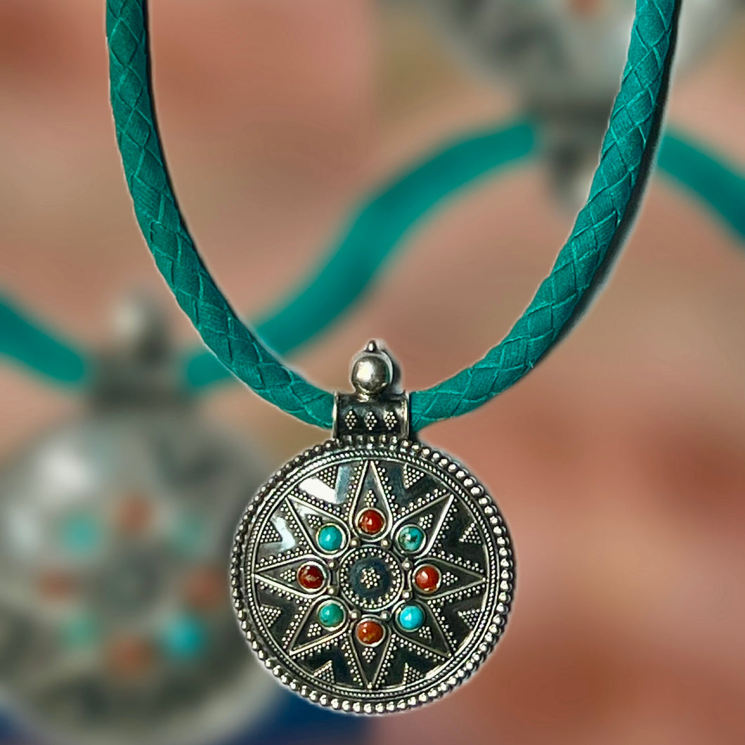 Oceanic Necklace | Turquoise | Coral | Sterling Silver