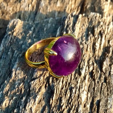 Load image into Gallery viewer, Saira Ring | Amethyst | 18k gold plated silver
