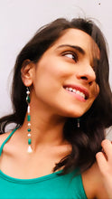 Load image into Gallery viewer, Mitali earrings | Malachite | Pearl | Sterling silver
