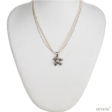 Load image into Gallery viewer, &quot;Dido&quot; means bird and features a 2 strand design, one strand of white pearls and a second of sterling silver chain and a beautiful bird pendant in sterling silver.
