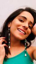 Load image into Gallery viewer, Mitali earrings | Malachite | Pearl | Sterling silver
