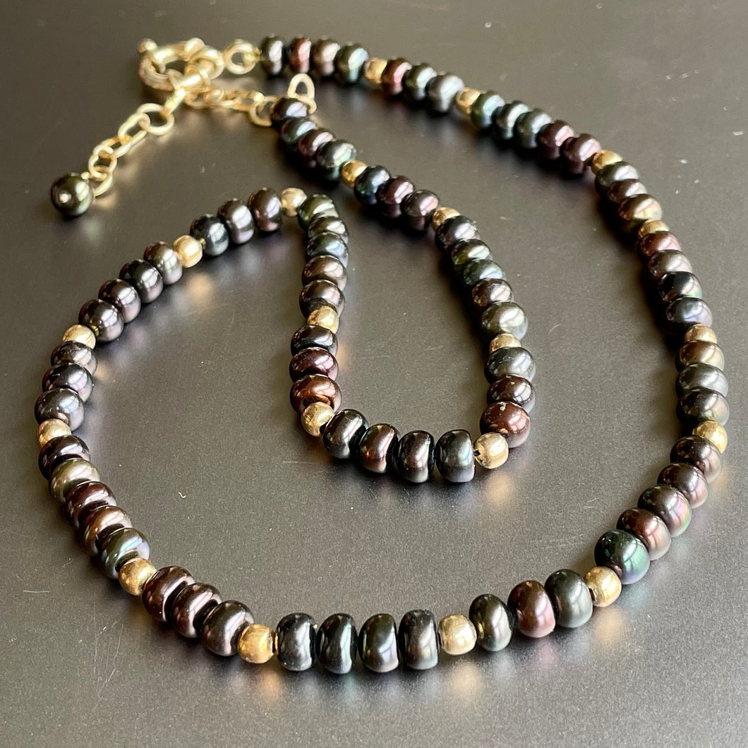 Grace Necklace | Pearls | Pyrite