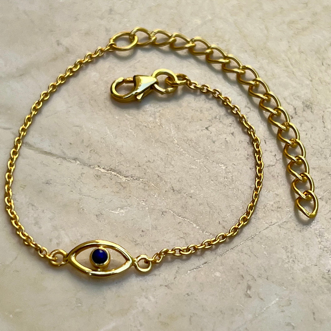 Evil Eye Bracelet | Lapis Lazuli | 18k Gold plated