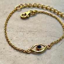 Load image into Gallery viewer, Evil Eye Bracelet | Lapis Lazuli | 18k Gold plated
