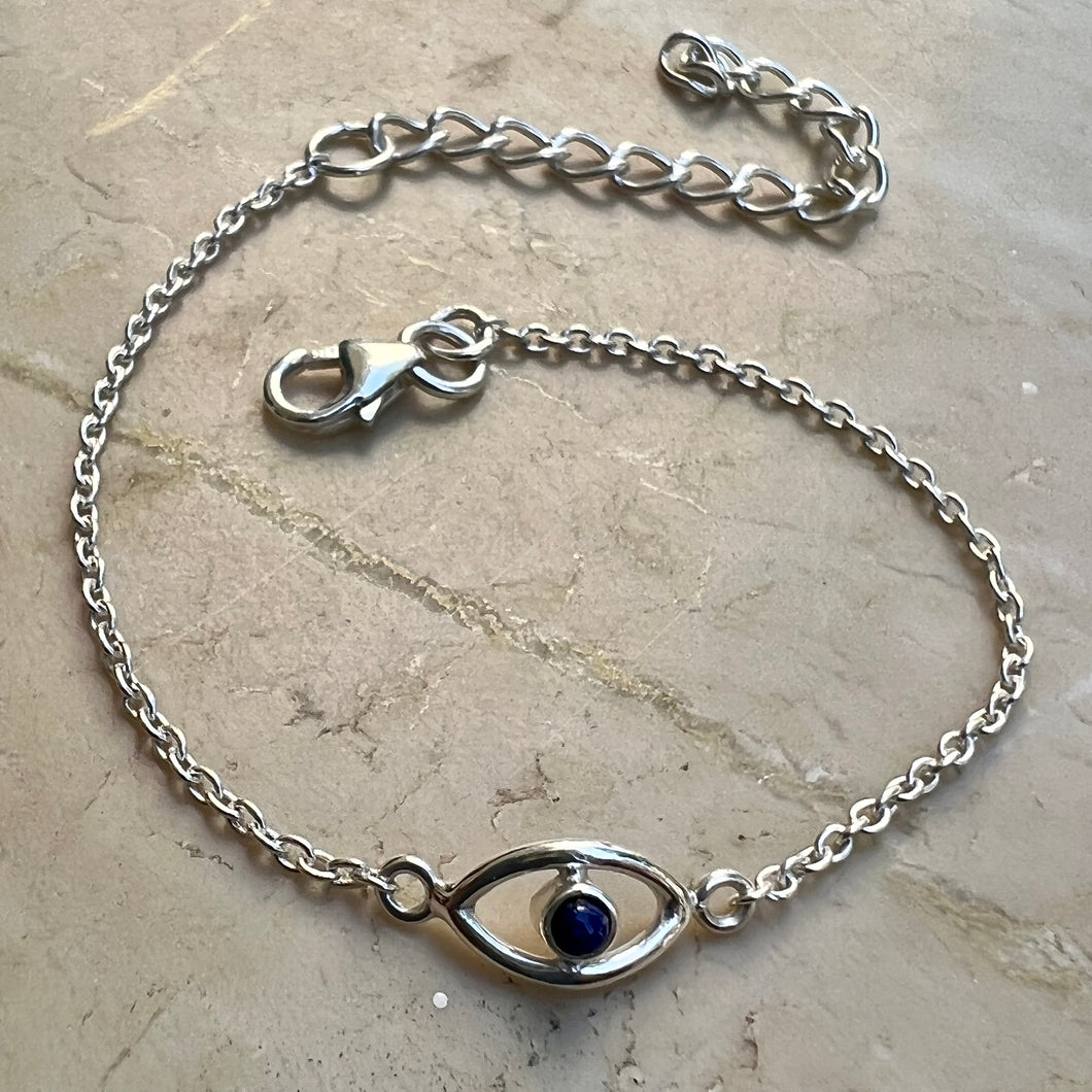 Evil Eye Bracelet | Lapis Lazuli | Sterling Silver