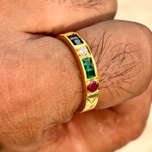 Load image into Gallery viewer, Colour Me Ring | Diamond | Ruby | Emerald | 18k Gold plated Sterling Silver
