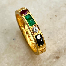 Load image into Gallery viewer, Colour Me Ring | Diamond | Ruby | Emerald | 18k Gold plated Sterling Silver
