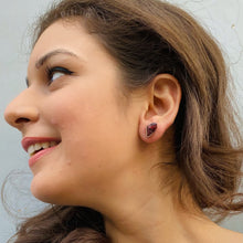 Load image into Gallery viewer, Bhagyasri Earrings | Garnet | 18k gold plated
