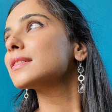 Load image into Gallery viewer, Chanchal Earrings | Crystal Quartz | Sterling Silver
