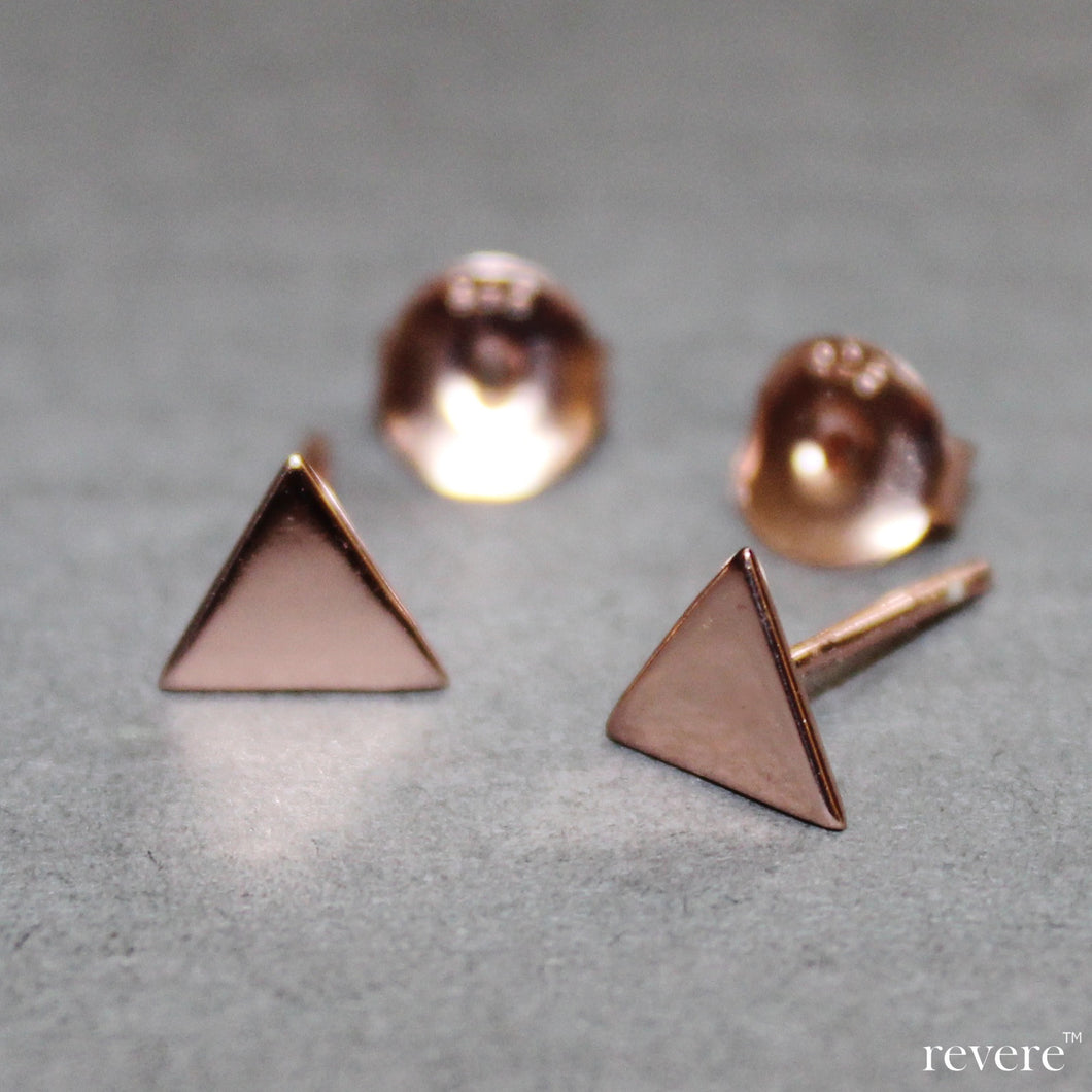 The prefect accessory in rose gold plated sterling silver in a geometrical shape to go with any outfit.