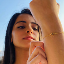 Load image into Gallery viewer, Evil Eye Bracelet | Lapis Lazuli | 18k Gold plated
