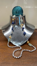 Load image into Gallery viewer, Januja necklace | Pearl | Lapis | Chalcedony
