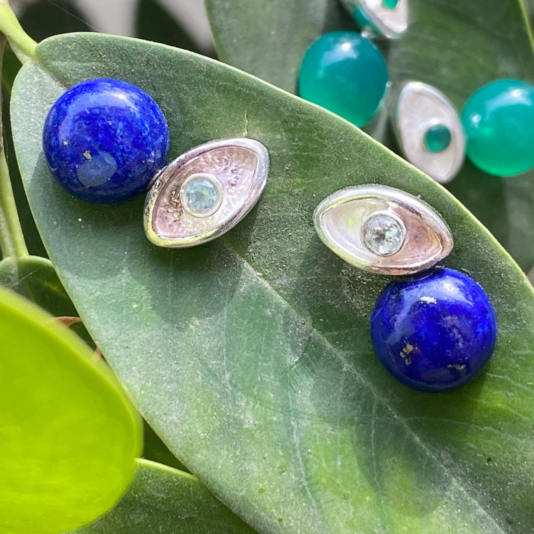 Tamanna earrings | lapis lazul | Blue topaz