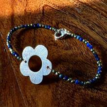 Load image into Gallery viewer, Petals Bracelet | Sterling silver | Lapis Lazuli | Pyrite
