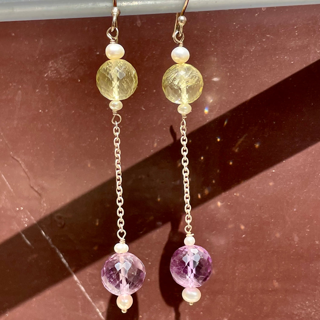 Anaisha earrings | Citrine | Amethyst | Pearl