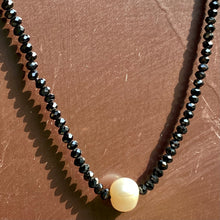 Load image into Gallery viewer, Ebony n Ivory Necklace | Pearl | Spinel
