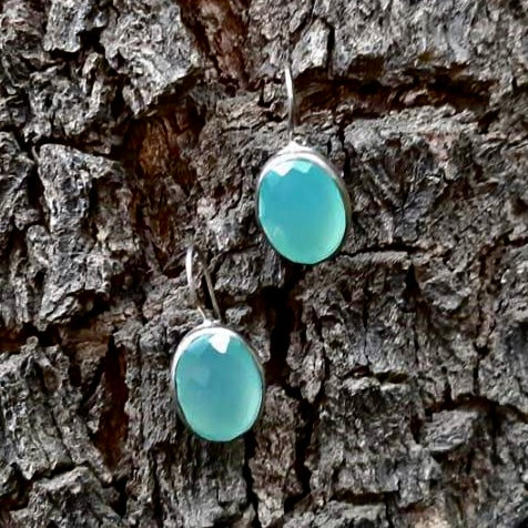 Indali earrings | Aqua Chalcedony
