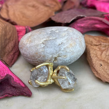 Load image into Gallery viewer, Kashika Earrings | Herkimer diamond | 18k gold plated
