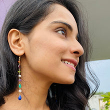 Load image into Gallery viewer, Kavya Earrings | Gemstone bouquet | 18k gold plated sterling silver
