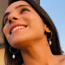Load image into Gallery viewer, Niharika Earrings | Pearl | 18k gold plated
